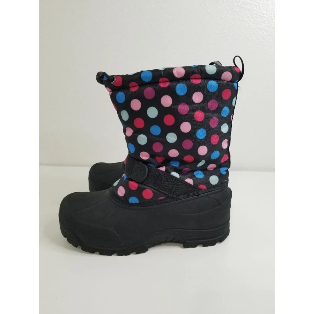 Northside Kids Frosty Winter‎ Snow Boots in Black/Polka Dot - Size 5